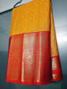 Picture of Mango yellow premium quality semi kanchipattu pattu saree with long border and fully stitched maggam work blouse