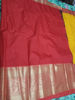 Picture of Mango yellow premium quality semi kanchipattu pattu saree with long border and fully stitched maggam work blouse
