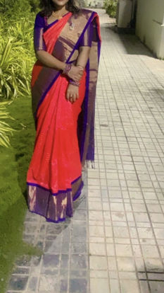 Picture of Kuppadam pattu saree with embroidered blouse