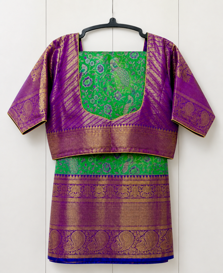 Picture of Meenakari semi kanchipattu saree
