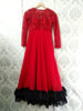 Picture of Red long frock with ruffle border