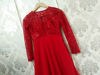 Picture of Red long frock with ruffle border