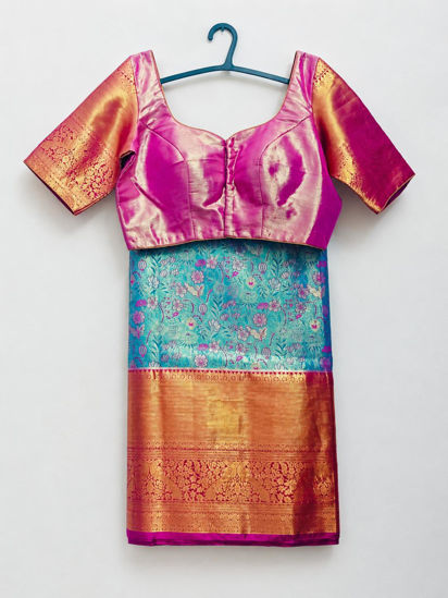 Picture of Meenakari semi kanchipattu saree