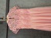 Picture of Blush Pink Floral Appliqué Net Gown with High Flare
