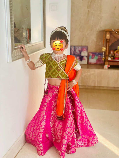 Picture of Brocade lehnga with matching potli 2-4Y