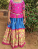 Picture of Pure Ikkat blue and pink lehanga blouse 6-7Y