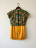 Picture of Yellow saree with kalamkari blouse