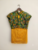 Picture of Yellow saree with kalamkari blouse
