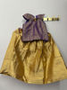 Picture of gold tissue lehanga with purple blouse 1Y