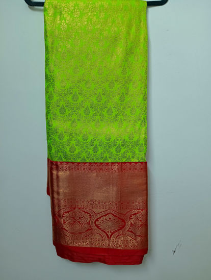 Picture of 💚Parrot green semi Kanchi pattu saree💚