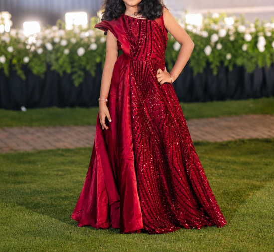 Picture of Maroon colour designer party gown from Lagorii 12y