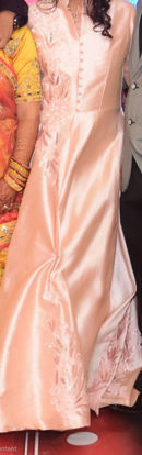 Picture of Blush Pink Silk Embroided Anarkali Gown