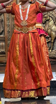 Picture of Rust Orange kanchi style lehanga blouse for 8-9Y