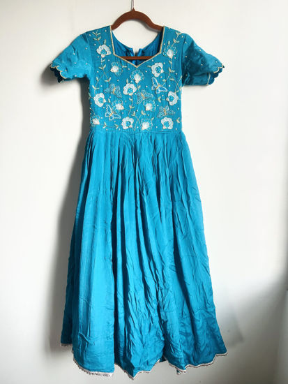 Picture of Teal blue long frock 9-12 yrs