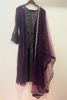 Picture of Purple Anarkali Suit with Embroidered Dupatta.