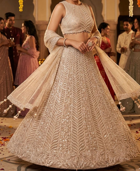 Picture of Designer pearl and cutwork lehenga