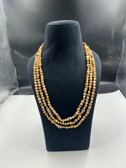 Picture of Natural Gold uneven shape pearls necklace