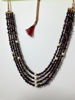 Picture of Natural garnet chiplet unique necklace with shell pearls