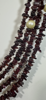 Picture of Natural garnet chiplet unique necklace with shell pearls
