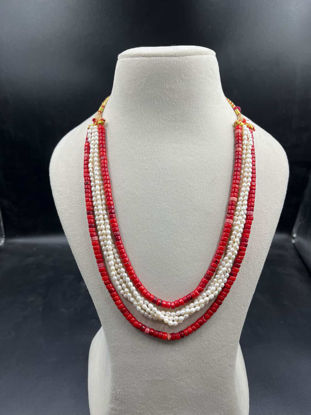 Picture of Natural pearl and thaiwan corals Necklace