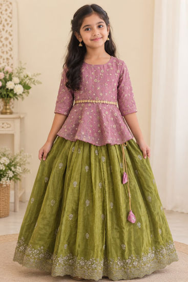 Picture of Soft organza lehenga crop top 8-9Y
