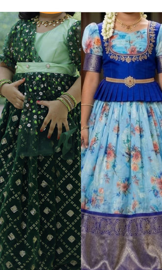 Picture of Cute lehanga and long frock Combo 2-3Y