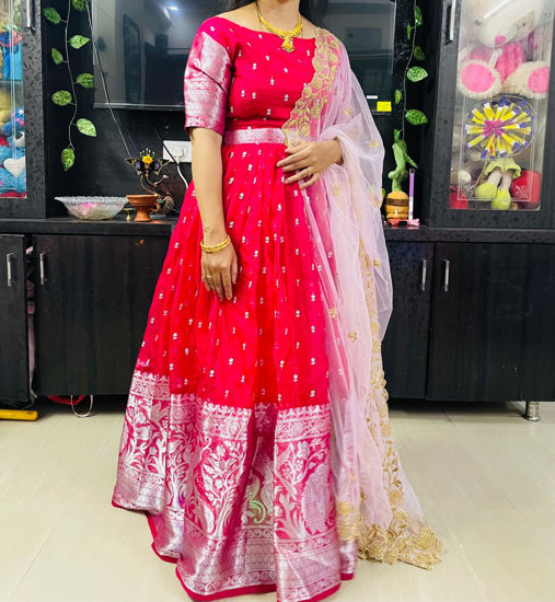 Picture of organza tissue lehenga