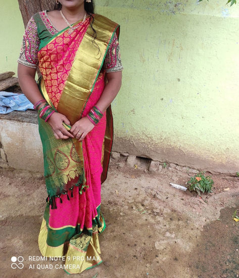 Picture of Pattu saree with maggam work blouse