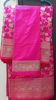 Picture of Pink Semi katan banaras saree with all over floral jaal