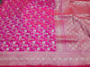 Picture of Pink Semi katan banaras saree with all over floral jaal