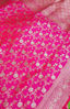 Picture of Pink Semi katan banaras saree with all over floral jaal