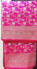 Picture of Pink Semi katan banaras saree with all over floral jaal
