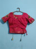 Picture of Pink hand Embroidered Silk Saree with Peacock &Floral work