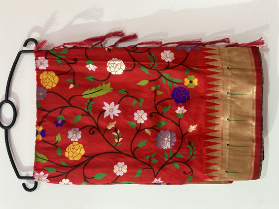 Picture of Red floral premium Semi Paithani Saree