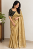 Picture of Gold mirror work tissue saree