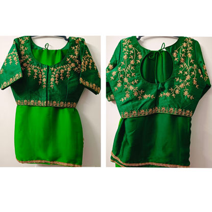 Picture of Dual tone Green Chinnon saree