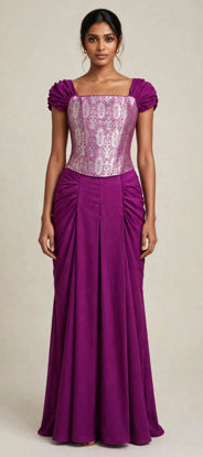 Picture of 🟣 purple new corset with dhoti style skirt