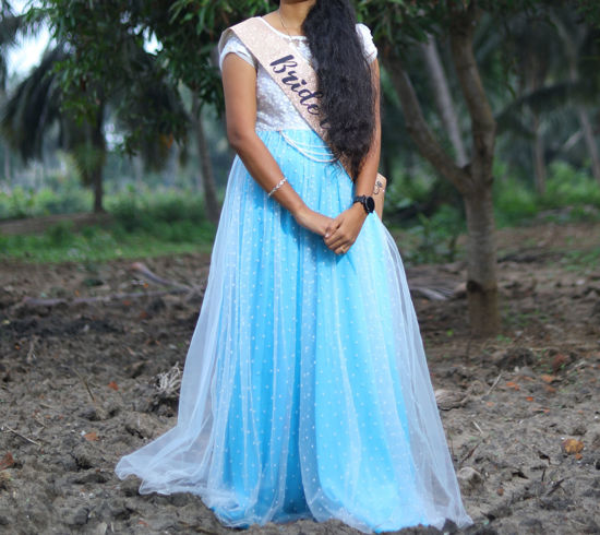 Picture of Sky blue customised frock