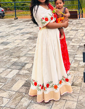 Picture of Kerala traditional embroidery lehenga