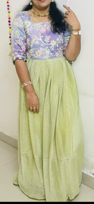 Picture of Pista green shimmer long frock