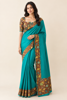 Picture of Hand painted Pen kalamkari pure  georgette saree
