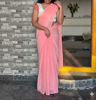 Picture of Jimmy Choo peach saree with designer blouse