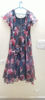 Picture of Dusty Grey & Rose Floral Organza Flared Long Dress by Lotus Couture