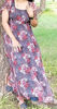 Picture of Dusty Grey & Rose Floral Organza Flared Long Dress by Lotus Couture