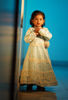 Picture of Sky Blue Anarkali With Attached Faux Mirror Lace Work Dupatta 4-5y
