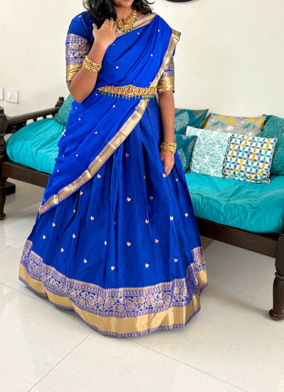 Picture of Royal Blue Lehenga Set / Half Saree