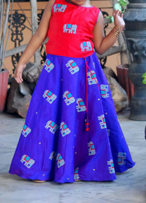 Picture of Red and Violet/ Purple Lehanga 4-5y
