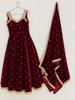 Picture of Naina designer’s Velvet maroon anarkali gown with