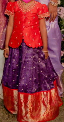 Picture of Vintage pattu langa with Raw silk blouse 4-5y